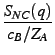 $displaystyle {frac{{S_{NC}(q)}}{{c_B/Z_A}}}$